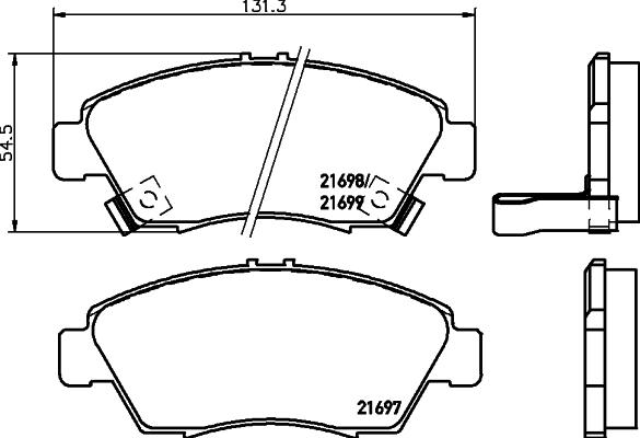 HELLA PAGID 8DB 355 016-521 - Тормозные колодки, дисковые, комплект parts5.com