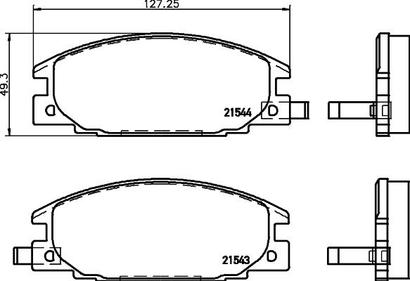 HELLA PAGID 8DB 355 016-341 - Тормозные колодки, дисковые, комплект parts5.com