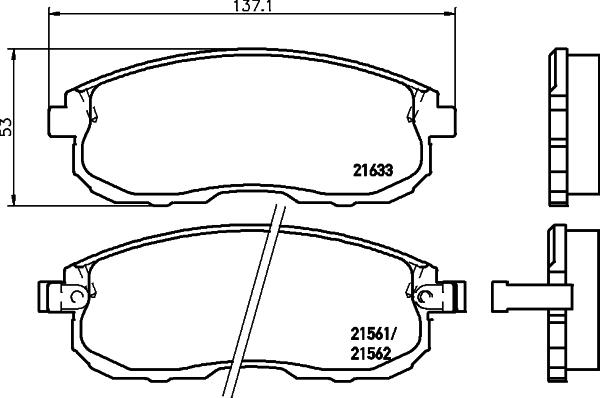 HELLA PAGID 8DB 355 016-381 - Тормозные колодки, дисковые, комплект parts5.com