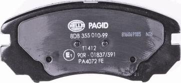 HELLA PAGID 8DB 355 010-991 - Тормозные колодки, дисковые, комплект parts5.com