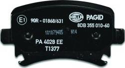 HELLA PAGID 8DB 355 010-601 - Тормозные колодки, дисковые, комплект parts5.com