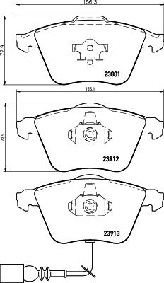 HELLA PAGID 8DB 355 010-351 - Тормозные колодки, дисковые, комплект parts5.com