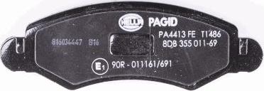 HELLA PAGID 8DB 355 011-691 - Тормозные колодки, дисковые, комплект parts5.com