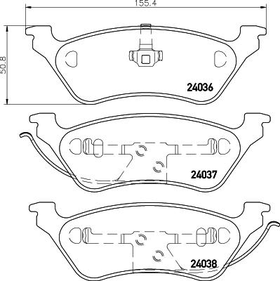 HELLA PAGID 8DB 355 011-061 - Тормозные колодки, дисковые, комплект parts5.com