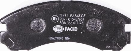 HELLA PAGID 8DB 355 011-751 - Тормозные колодки, дисковые, комплект parts5.com