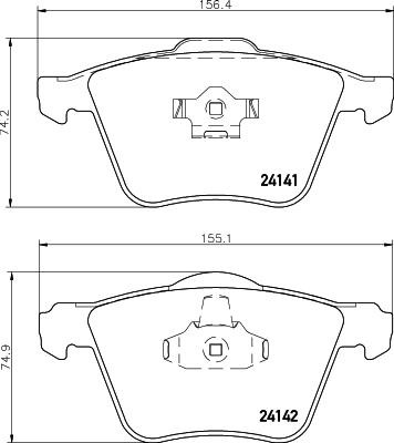 HELLA PAGID 8DB 355 011-721 - Тормозные колодки, дисковые, комплект parts5.com