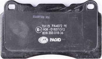 HELLA PAGID 8DB 355 018-361 - Тормозные колодки, дисковые, комплект parts5.com