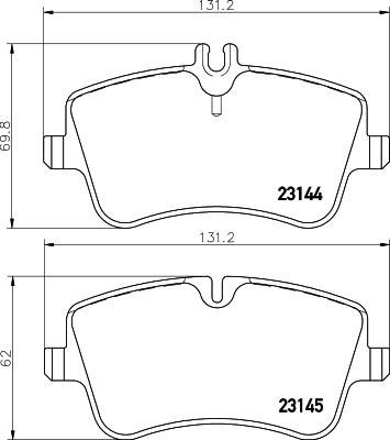 HELLA PAGID 8DB 355 018-351 - Тормозные колодки, дисковые, комплект parts5.com