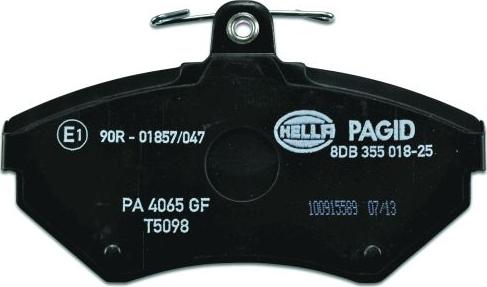 HELLA PAGID 8DB 355 018-251 - Тормозные колодки, дисковые, комплект parts5.com