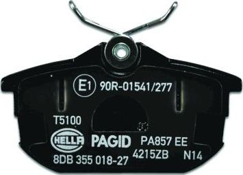 HELLA PAGID 8DB 355 018-271 - Тормозные колодки, дисковые, комплект parts5.com