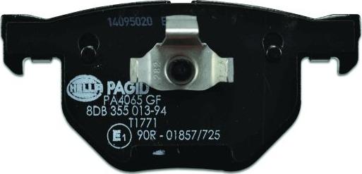 HELLA PAGID 8DB 355 013-941 - Тормозные колодки, дисковые, комплект parts5.com