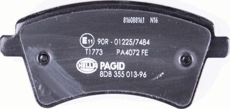 HELLA PAGID 8DB 355 013-961 - Тормозные колодки, дисковые, комплект parts5.com