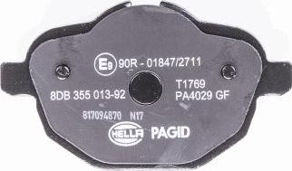 HELLA PAGID 8DB 355 013-921 - Тормозные колодки, дисковые, комплект parts5.com