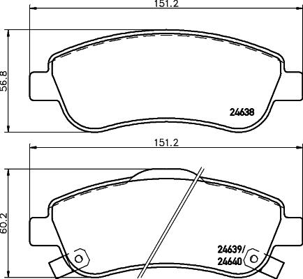 HELLA PAGID 8DB 355 013-611 - Тормозные колодки, дисковые, комплект parts5.com