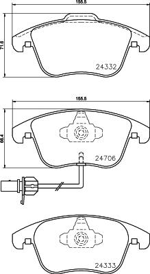 HELLA PAGID 8DB 355 013-861 - Тормозные колодки, дисковые, комплект parts5.com