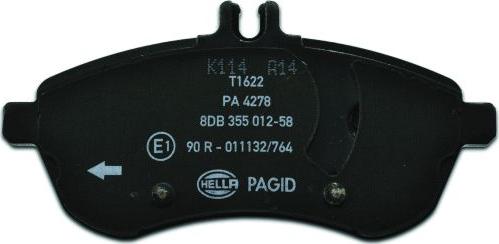 HELLA PAGID 8DB 355 012-581 - Тормозные колодки, дисковые, комплект parts5.com