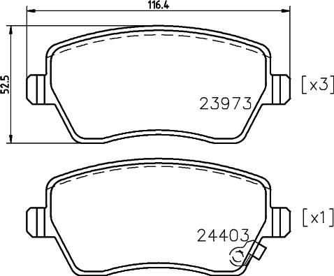 HELLA PAGID 8DB 355 012-301 - Тормозные колодки, дисковые, комплект parts5.com