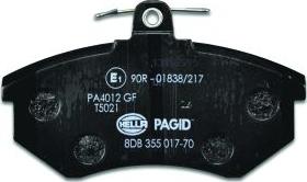 HELLA PAGID 8DB 355 017-701 - Тормозные колодки, дисковые, комплект parts5.com