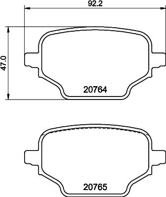 HELLA PAGID 8DB 355 039-911 - Тормозные колодки, дисковые, комплект parts5.com