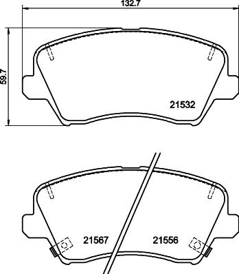 HELLA PAGID 8DB355039971 - Тормозные колодки, дисковые, комплект parts5.com