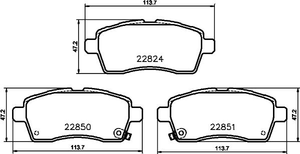 HELLA PAGID 8DB 355 039-171 - Тормозные колодки, дисковые, комплект parts5.com