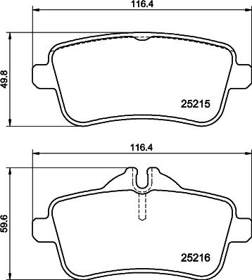 HELLA PAGID 8DB 355 039-851 - Тормозные колодки, дисковые, комплект parts5.com