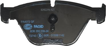 HELLA PAGID 8DB 355 039-241 - Тормозные колодки, дисковые, комплект parts5.com