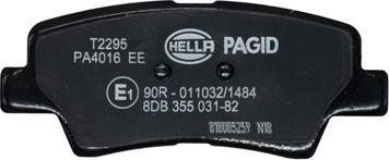 HELLA PAGID 8DB 355 031-821 - Тормозные колодки, дисковые, комплект parts5.com