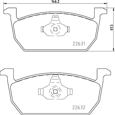 HELLA PAGID 8DB 355 032-951 - Тормозные колодки, дисковые, комплект parts5.com