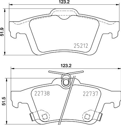 HELLA PAGID 8DB 355 037-661 - Тормозные колодки, дисковые, комплект parts5.com