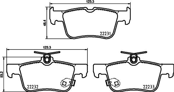 HELLA PAGID 8DB 355 037-791 - Тормозные колодки, дисковые, комплект parts5.com