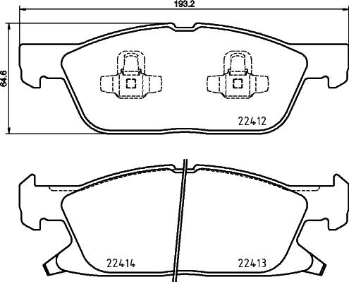 HELLA PAGID 8DB 355 024-981 - Тормозные колодки, дисковые, комплект parts5.com