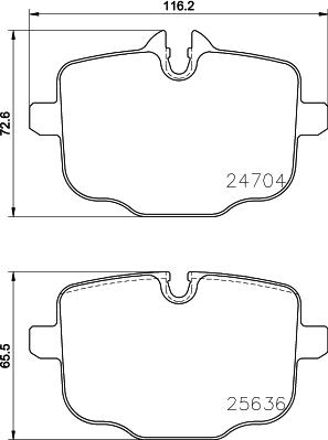 HELLA PAGID 8DB 355 024-921 - Тормозные колодки, дисковые, комплект parts5.com