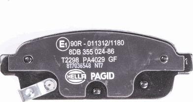 HELLA PAGID 8DB 355 024-861 - Тормозные колодки, дисковые, комплект parts5.com