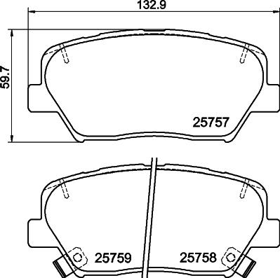 HELLA PAGID 8DB 355 025-911 - Тормозные колодки, дисковые, комплект parts5.com