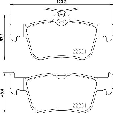 HELLA PAGID 8DB 355 025-491 - Тормозные колодки, дисковые, комплект parts5.com