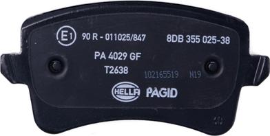 HELLA PAGID 8DB 355 025-381 - Тормозные колодки, дисковые, комплект parts5.com