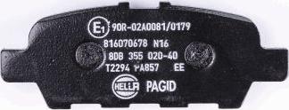 HELLA PAGID 8DB 355 020-401 - Тормозные колодки, дисковые, комплект parts5.com