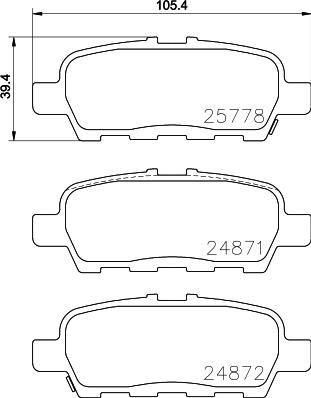 HELLA PAGID 8DB 355 020-401 - Тормозные колодки, дисковые, комплект parts5.com