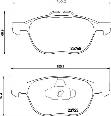 HELLA PAGID 8DB 355 020-411 - Тормозные колодки, дисковые, комплект parts5.com