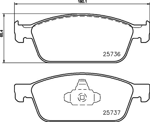 HELLA PAGID 8DB 355 020-831 - Тормозные колодки, дисковые, комплект parts5.com