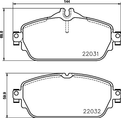 HELLA PAGID 8DB 355 021-551 - Тормозные колодки, дисковые, комплект parts5.com