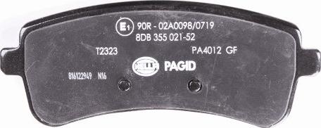 HELLA PAGID 8DB 355 021-521 - Тормозные колодки, дисковые, комплект parts5.com