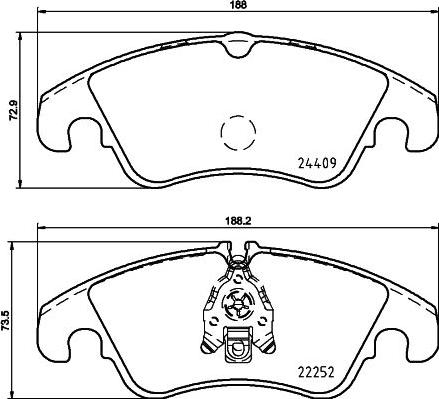 HELLA PAGID 8DB 355 023-221 - Тормозные колодки, дисковые, комплект parts5.com