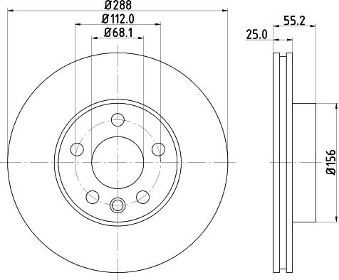 HELLA PAGID 8DD 355 104-481 - Тормозной диск parts5.com