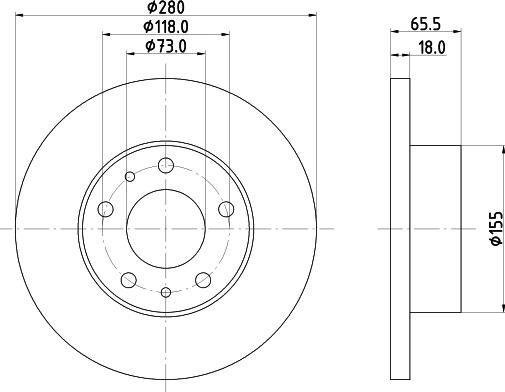 HELLA PAGID 8DD 355 104-391 - Тормозной диск parts5.com