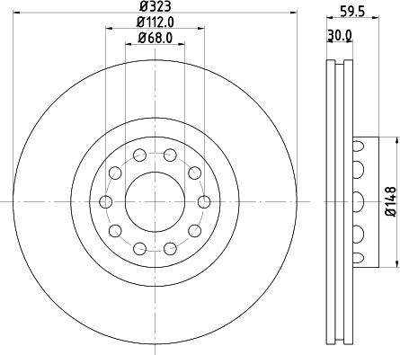 HELLA PAGID 8DD 355 127-421 - Тормозной диск parts5.com