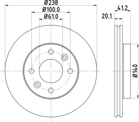 HELLA PAGID 8DD 355 101-261 - Тормозной диск parts5.com