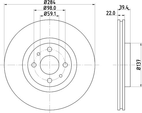 HELLA PAGID 8DD 355 102-531 - Тормозной диск parts5.com