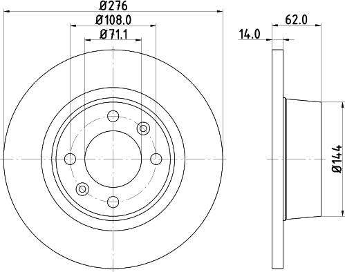 HELLA PAGID 8DD 355 107-851 - Тормозной диск parts5.com